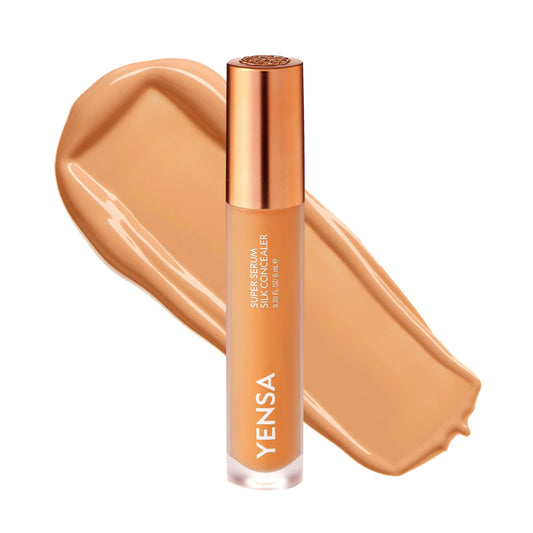 YENSA Super Serum Silk Concealer - Full Coverage Undereye Concealer & Peptides Serum for Face - Enriched with Vitamins C & E, Bakuchiol & Superfoods