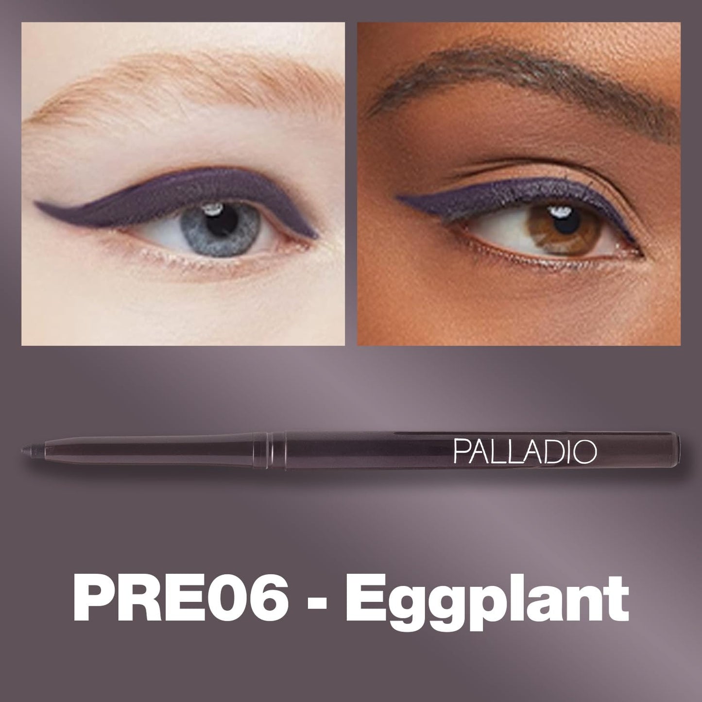 Palladio Retractable Waterproof Eyeliner, Eggplant, Creamy, Slip Twist Up Pencil Eye Liner, Smudge Proof Long Lasting Application, No Sharpener Beauty & Personal Care Palladio
