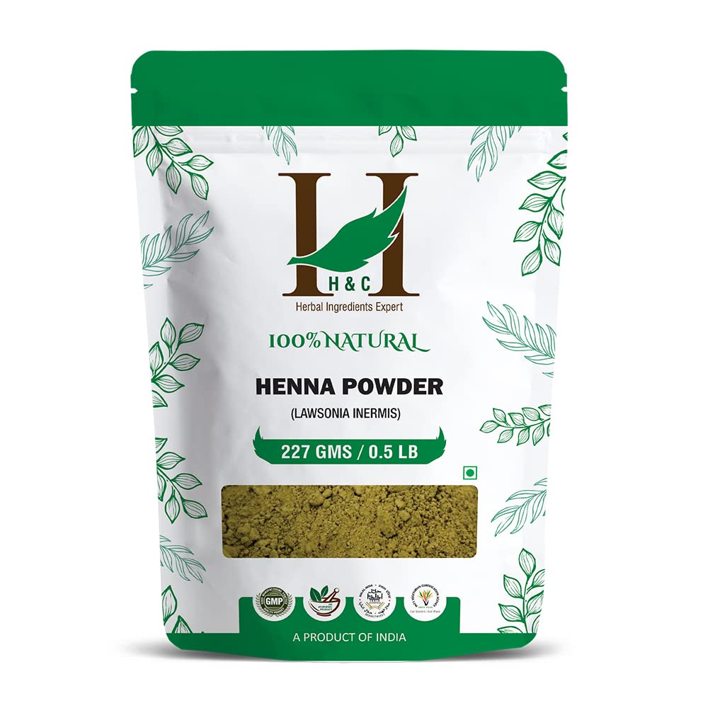 H&C 100% Natural and Pure Henna Powder/Lawsonia Inermis 227 gms (1/2 LB) for Hair Beauty & Personal Care H&C