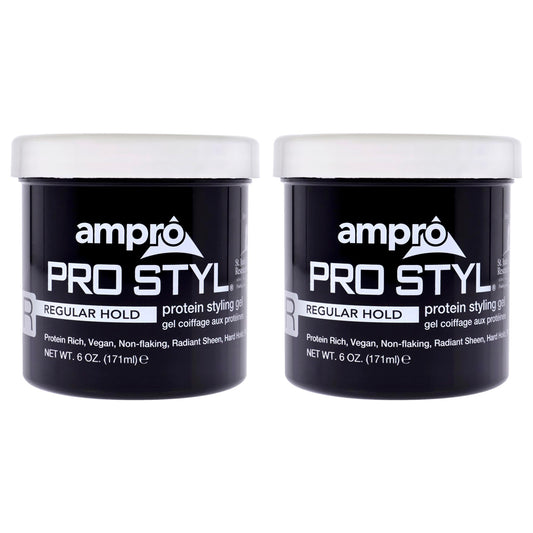 AmPro Pro Styl Styling Gel - Non-Flaking, Alcohol Free, Vegan Formula - Flexible, Touchable Hold for All Hair Textures - Regular - 2 pc Beauty & Personal Care AmPro