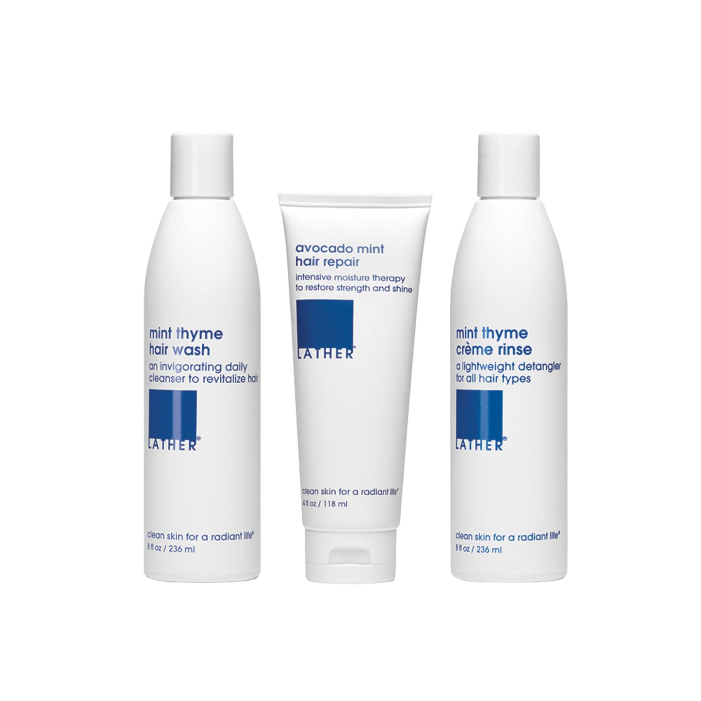 LATHER Appoint-Mint - Gentle Daily Moisturizing Shampoo, Detangler Conditioner & Leave-In Conditioning Mask Set - Sulfate-Free for All Hair Types Beauty & Personal Care LATHER
