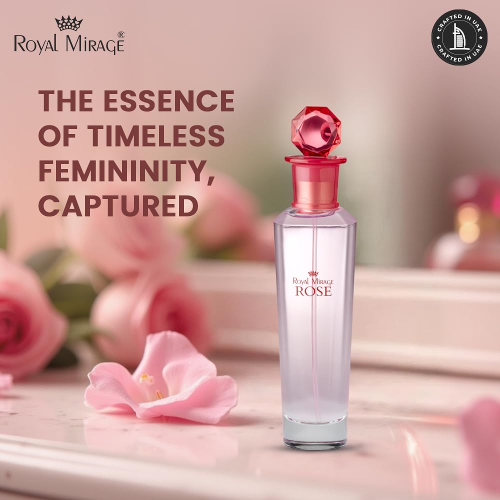 Royal Mirage Rose Eau de Toilette for Women - Premium Floral Fruity Perfume 100ml with Peach & Jasmine - Long-Lasting Feminine Fragrance Spray Beauty & Personal Care Royal Mirage