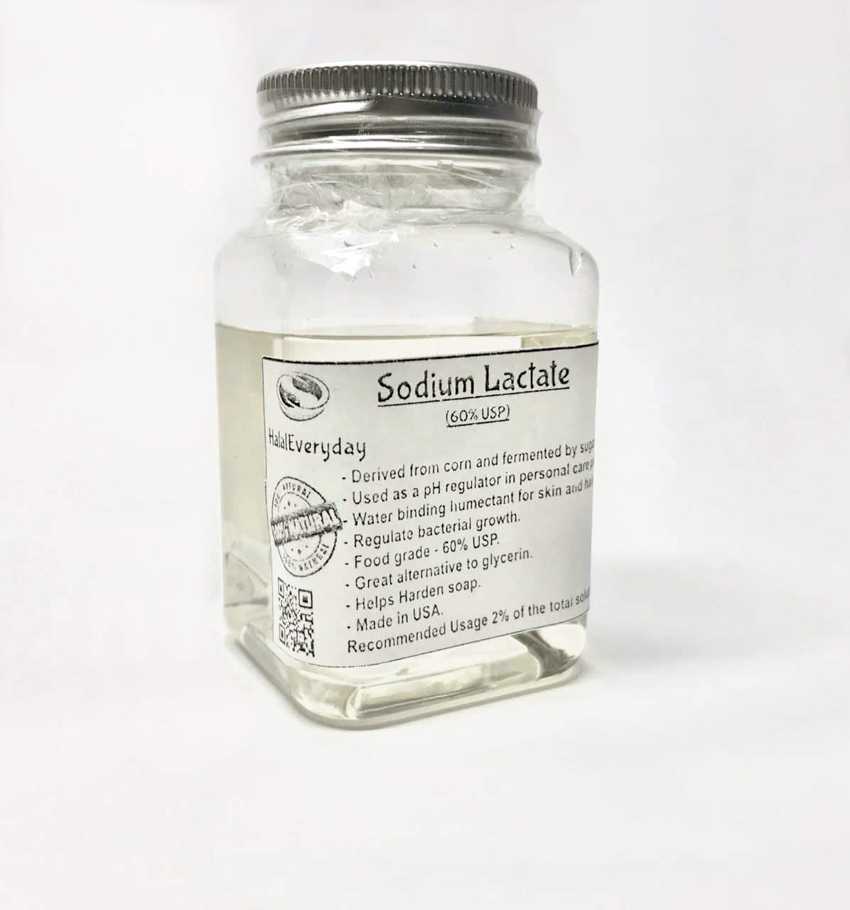 Sodium Lactate - for Broad Spectrum preservatives - Used in Cosmetics. Used as pH Regulator- Helps Reduce The Moisture Loss - 4 oz Beauty & Personal Care SAAQIN