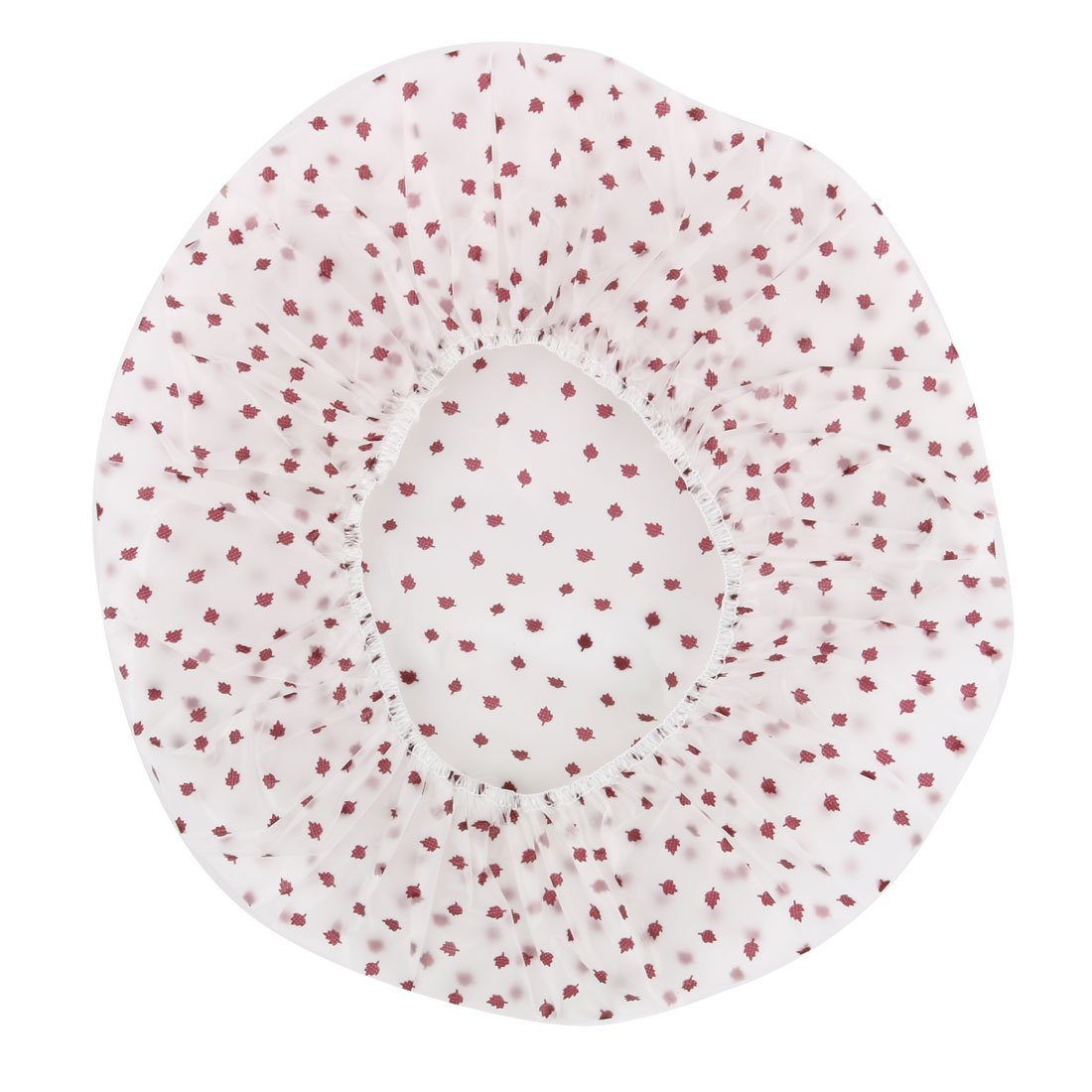 Ruilogod Plastic Leaf Dots Pattern Bathroom Reusable Elastic Water Resistance Shower Hair Cap Hat Burgundy (id: 7be ee0 d37 d5f b5f Beauty and Personal Care Ruilogod