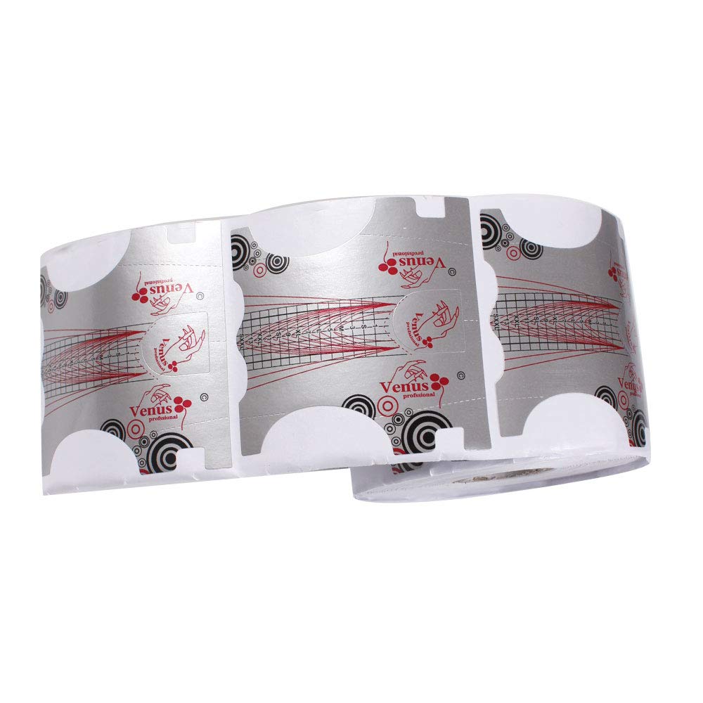 Beautyleader 500Pcs Nail Form, Nail Art Guide Stickers for Acrylic UV Gel Nail Tips Manicure Extension Tool (1 Roll / 500 PCS - Sliver) Beauty & Personal Care BeautyLeader