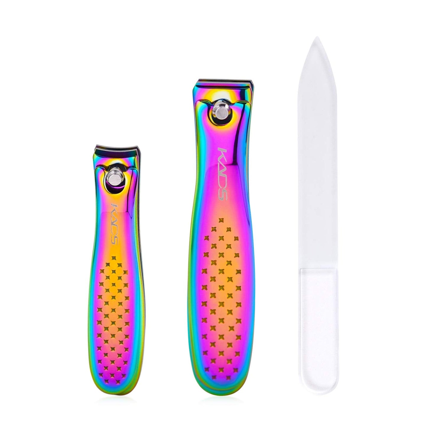 Rolabling Colorful Rainbow Nail Clippers Kit Fingernail Cutter and Toenail Cutter Glass Nail File Stainless Steel Clipper Pedicure and Manicure Nail Beauty & Personal Care Rolabling