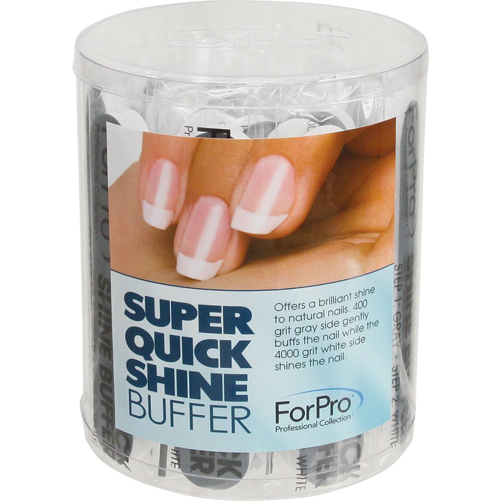 ForPro Professional Collection Super Quick Shine 2-Way Buffer, Green 400/White 4000 Grit, Double-Sided Manicure & Pedicure Nail Buffers, 3.5” L x .75” Beauty & Personal Care ForPro Professional Collection