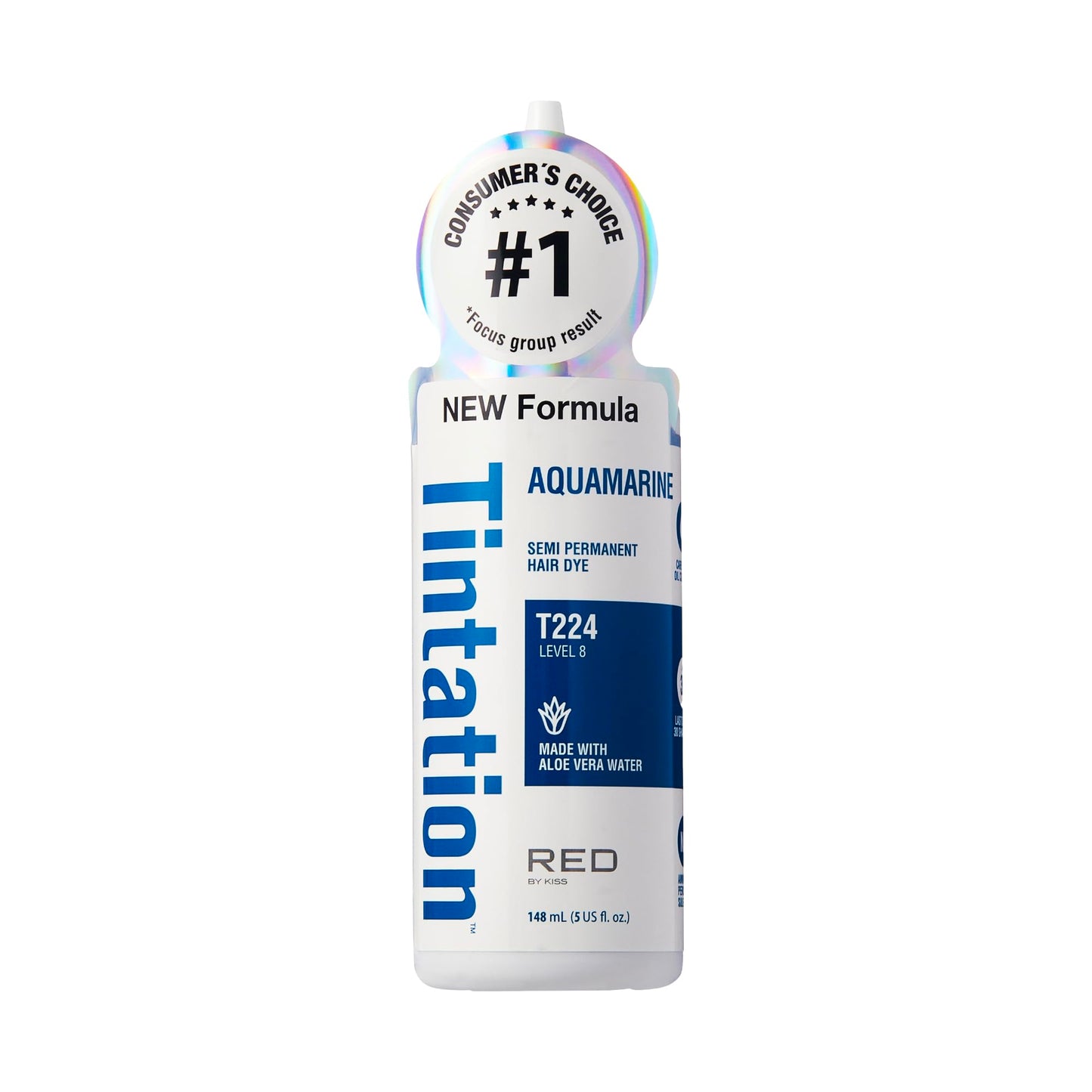 Red by Kiss Tintation Semi-Permanent Hair Color, Aloe Vera Water Based, Argan Oil, Olive Oil, Collagen & Keratin, Long-Lasting Color Dye (Aquamarine Beauty & Personal Care Red By Kiss