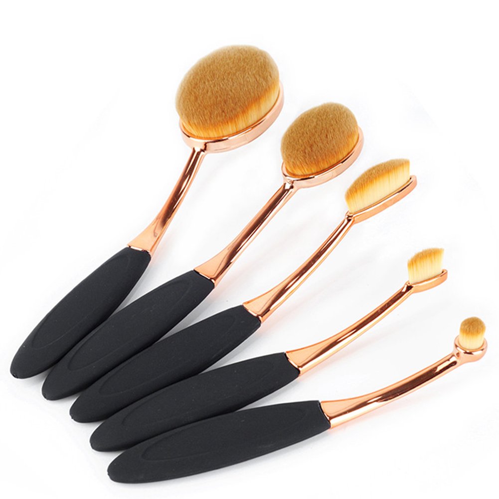 Yoseng Oval Foundation Brush 5 Pcs Toothbrush makeup brushes Fast Flawless Application Liquid Cream Powder Foundation Beauty & Personal Care Yoseng