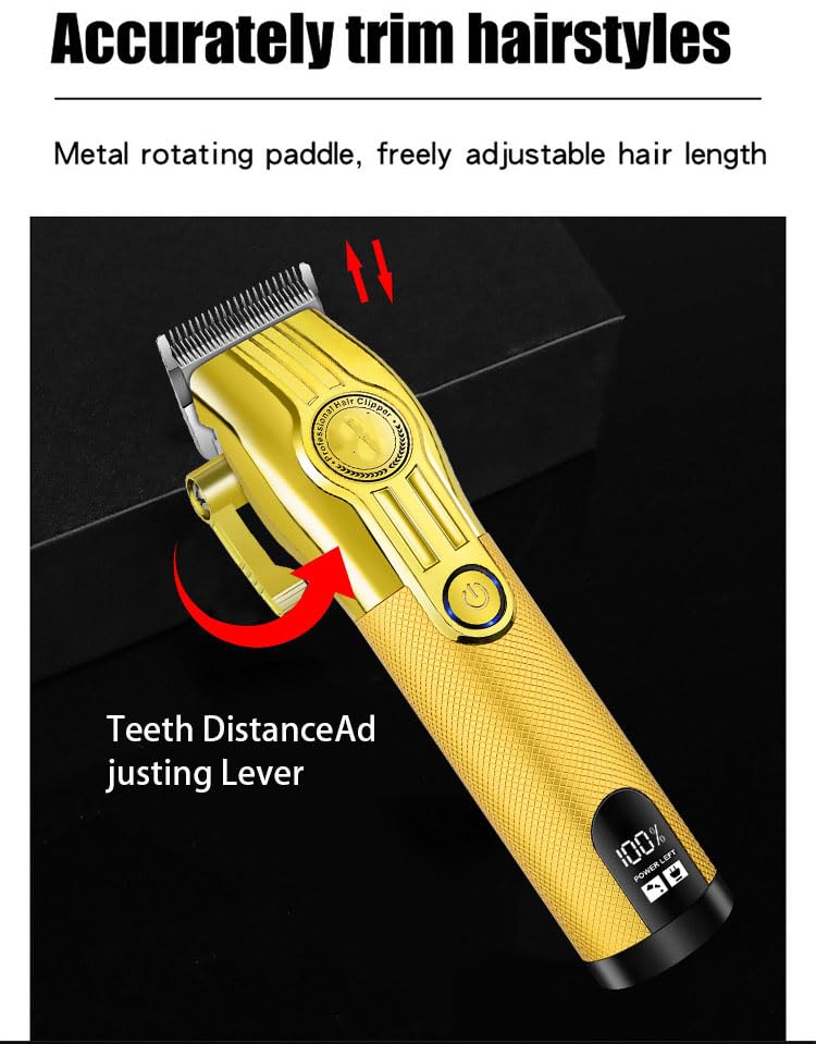 QDKVTNDJZ Hair Clippers for Men Professional, Electric Oil Head Haircutting Carving,Cordless Hair Hair Trimmer with 8 Guide Combs and LED Display Beauty and Personal Care QDKVTNDJZ