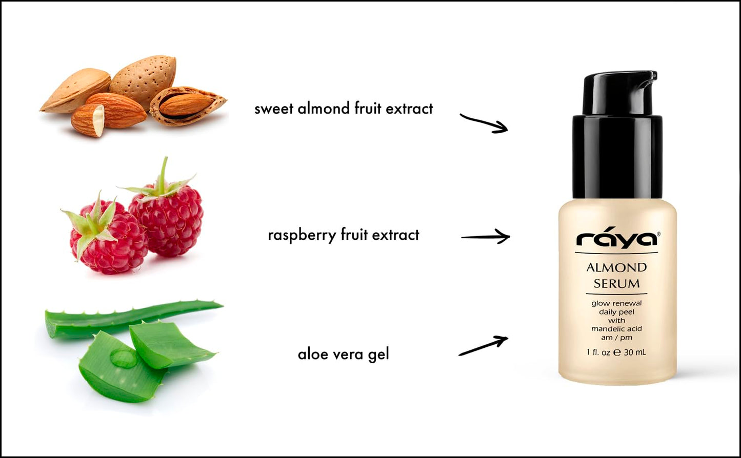 RAYA Almond Serum (508) | Exfoliating Facial Peel for Combination and Oily Skin | Helps Minimize Pores and Brighten Complexion Beauty & Personal Care Raya