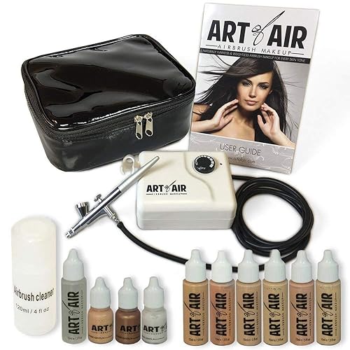 Art of Air Professional Airbrush Cosmetic Makeup System/Fair to Medium Shades 6pc Foundation Set with Blush, Bronzer, Shimmer and Primer Makeup Beauty & Personal Care Art of Air