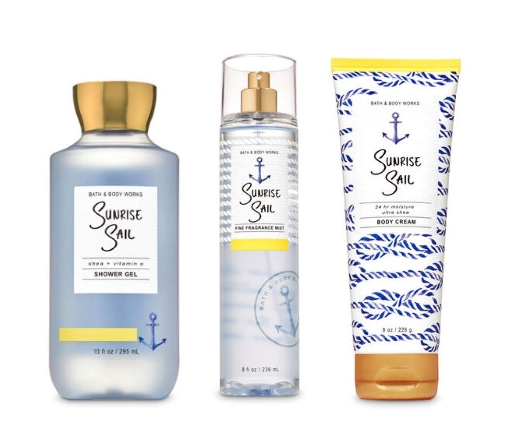 Bath and Body Works - Sunrise Sail - 3 pc Bundle Beauty & Personal Care Bath & Body Works