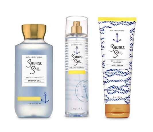 Bath and Body Works - Sunrise Sail - 3 pc Bundle Beauty & Personal Care Bath & Body Works