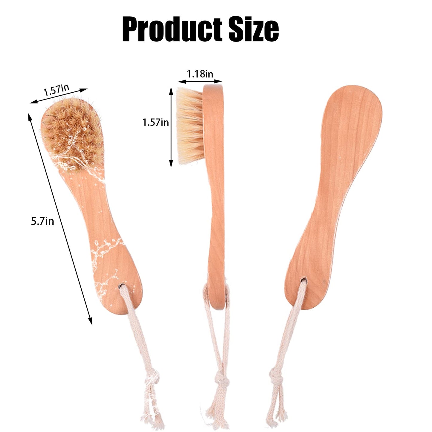 6 Pcs Face Exfoliator Brush Dry Brush Natural Bristles Wooden Face Cleaning Brush, Facial Cleansing Brush Face Wash Scrub Exfoliator Brush for Face Beauty & Personal Care KFZDCG