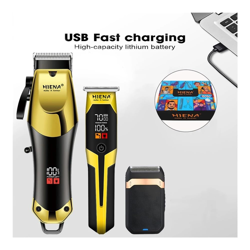 EWKYLSEM Razors HIENA Professional Salon Hair Cutting Machine 3-Piece Set, USB Charging Cordless use, The Best Choice for Many Home Applications Beauty and Personal Care EWKYLSEM