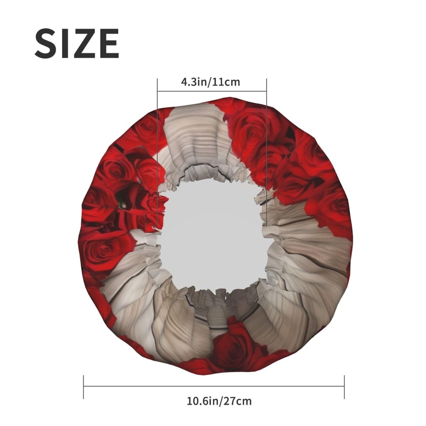 Heart-Shaped Roses Shower Cap for Women Men Large Reusable Shower Bonnet Double-Layer Waterproof Bath Caps Elastic Band Hair Hat for All Hairstyles Beauty and Personal Care BWLHJKE