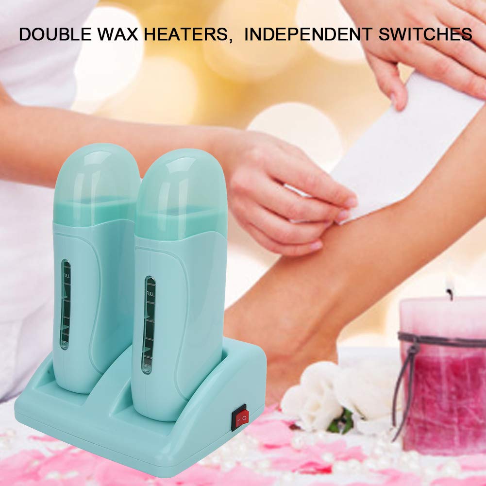 Waxing Machine Hair Removal Kit, Double Wax Heater, Cyan Painless For Home Wax Warmer (110V, US) Beauty and Personal Care HURRISE