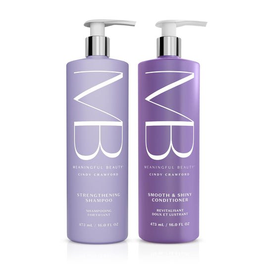 Meaningful Beauty Age-Proof Hair Care Starter Set, Strengthening Shampoo & Smooth and Shiny Conditioner Set, Plant Based Keratin Alternative, Restores Beauty & Personal Care Meaningful Beauty