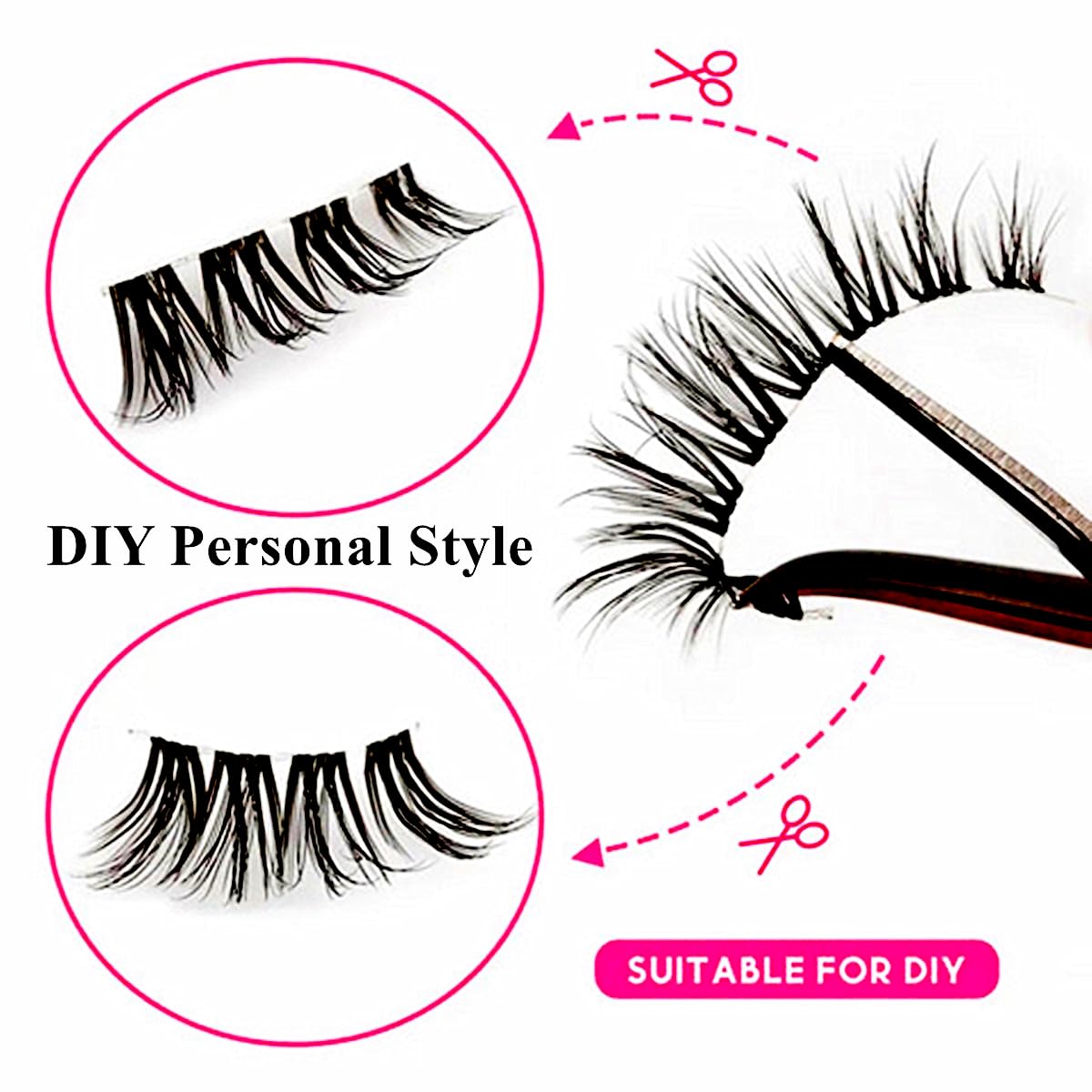 TRZLIFE Eyelash Clusters, 72 PCS DIY Individual Lash Extension Create Personal Eyelash Style Easily Super Natural and Comfortable Clear Band Beauty & Personal Care TRZLIFE