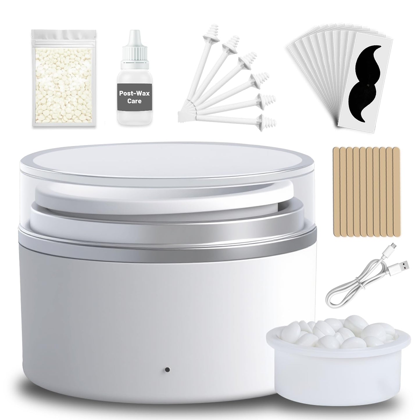 Nose Wax Kit, Mini Wax Warmer with 100g Beads, 10 Applicators, 30 Nose Hair Sticks, 10 Mustache and Care Oil, Constant Temperature Ear Eyebrow Hair Beauty and Personal Care Wokyo