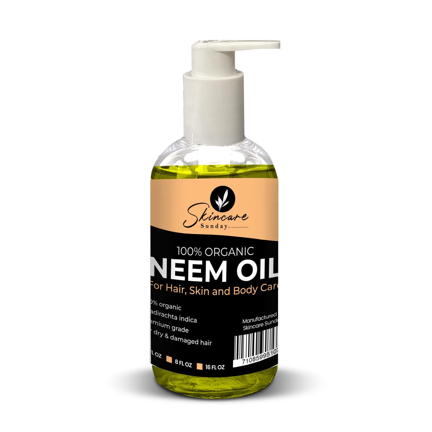 SKINCARE SUNDAY 100% Organic Neem Oil - Pure & Organic, Premium Quality for Hair, Skin, and Body Care (8 FL OZ) Beauty & Personal Care SKINCARE SUNDAY
