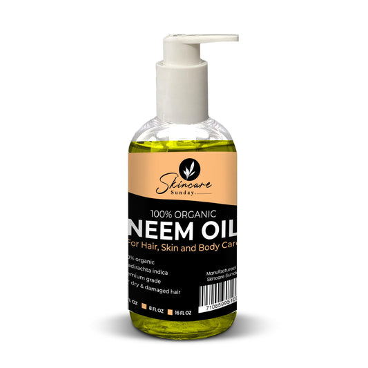 SKINCARE SUNDAY 100% Organic Neem Oil - Pure & Organic, Premium Quality for Hair, Skin, and Body Care (8 FL OZ) Beauty & Personal Care SKINCARE SUNDAY