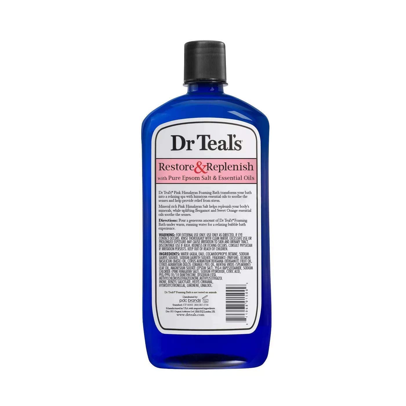 Dr. Teal's Pure Epsom Salt Foaming Bath Gift Set (2 Pack, 34 oz ea.) - Restore & Replenish Pink Himalayan and Glow & Radiance with Vitamin C & Citrus Beauty and Personal Care Dr Teal's