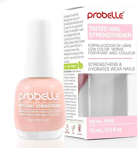 Probelle Tinted Nail Strengthener, Colored Nail Strengthening Treatment, Nail Growth and Repair, Stops Peeling, Splits, Chips, Cracks, and Strengthens Beauty & Personal Care Probelle