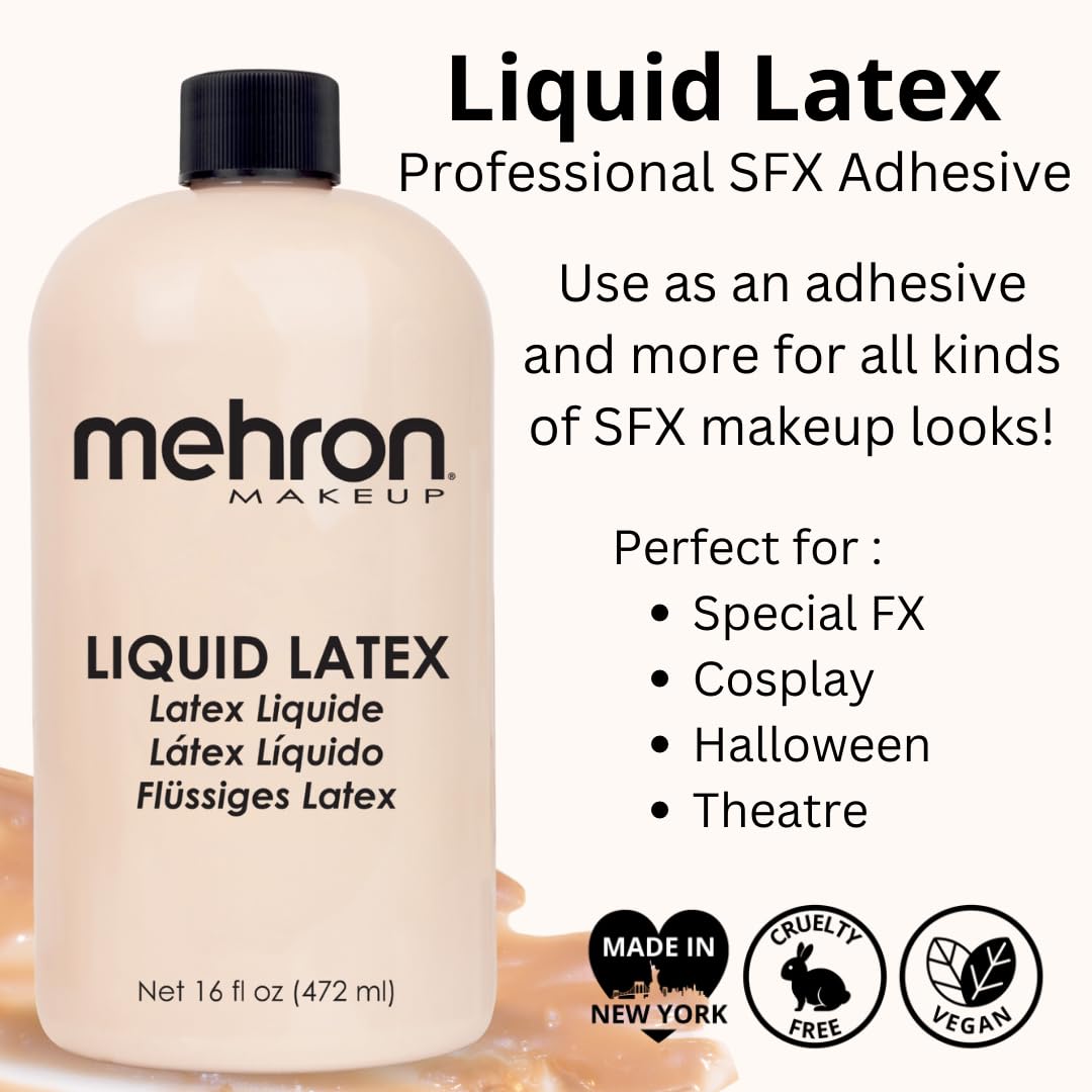 Mehron Makeup Liquid Latex (16 oz) (Light Flesh) Beauty & Personal Care Mehron