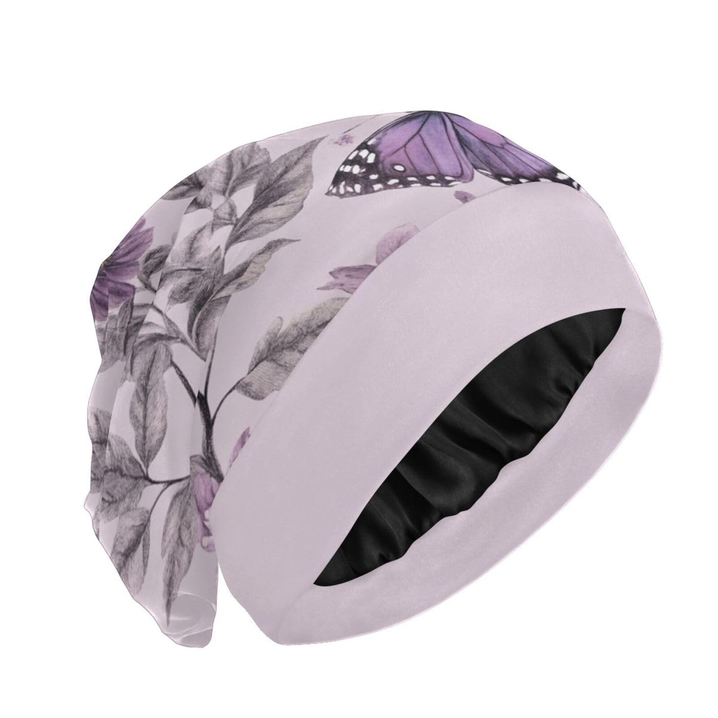 ElliTarr Beanie Hat Satin Bonnet Lined Sleep Cap Hair Wrap Cover Slouchy Beanie for Curly Hair Protection for Gifts for Men Women Pastel Purple Beauty and Personal Care ElliTarr