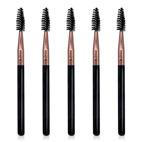 UorPoto Mascara Brush Wands Makeup Lash Spoolies Set 5Pcs Spooly Eyelash Eyebrow Brushes Applicators for Extensions Reusable JMS-5 Beauty & Personal Care UorPoto