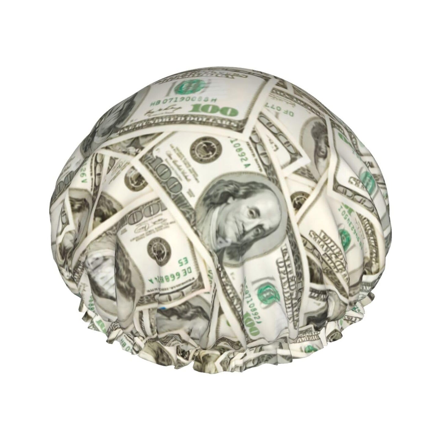 100 Dollar Money Shower Cap For Women Reusable Waterproof Double Layers Bath Cap Hair Protection Elastic Ladies Spa Salon Shower Hat Beauty and Personal Care YUZEKABZ