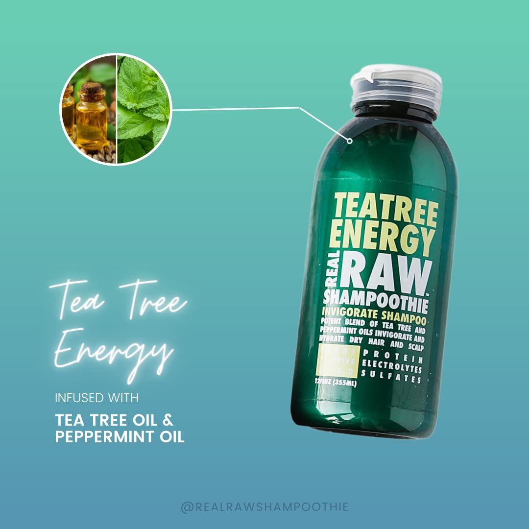 Real Raw Tea Tree Shampoo & Conditioner set - Cleanse, Hydrate + Invigorate - No Water 100% Pure Aloe Juice & Coconut Water - Sulfate & Paraben Free Beauty & Personal Care Real Raw