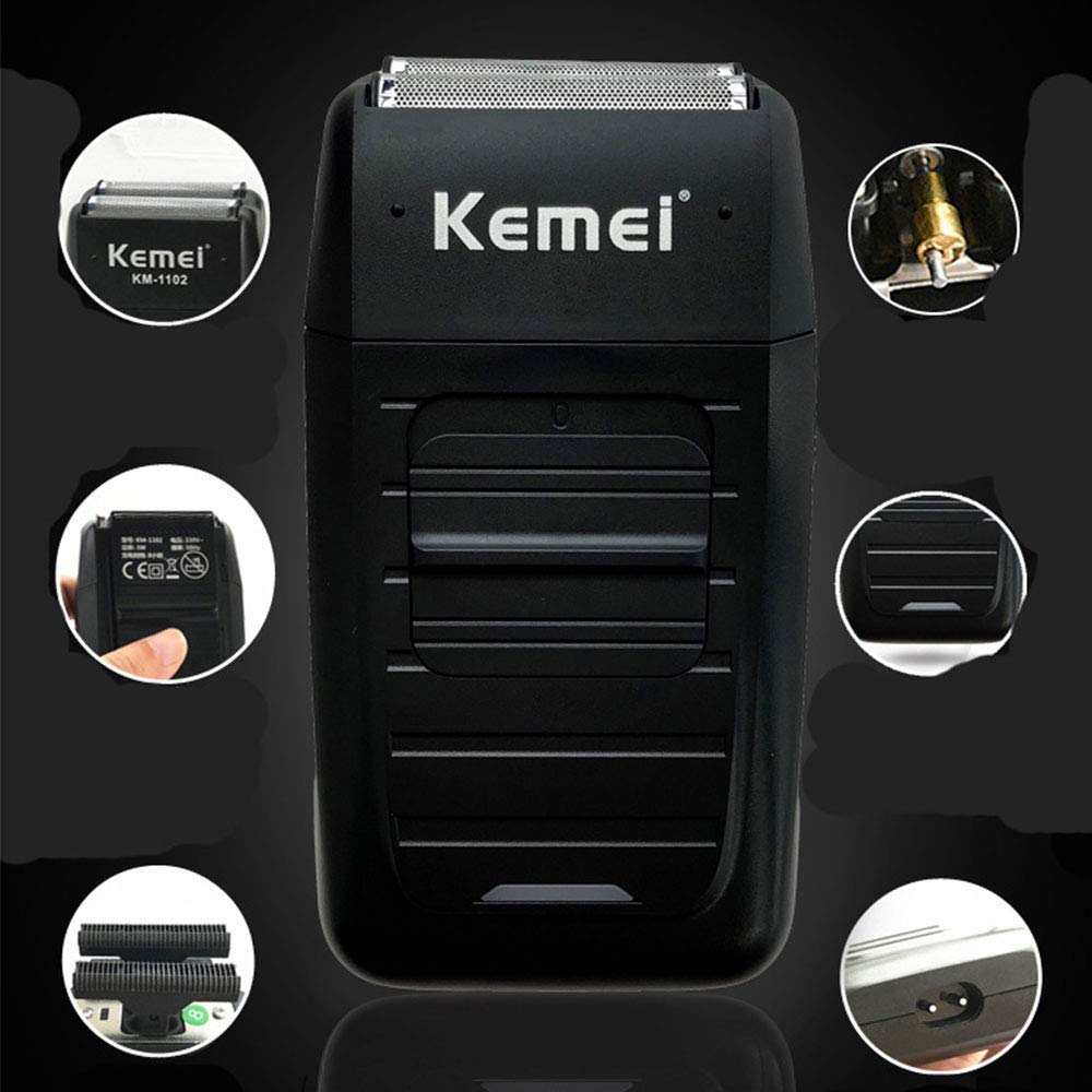 kemei Men's Reciprocating Cordless Razor Razor Electric Rechargeable Razor Precision Beard Sideburn Trimmer Razors Twin Blade Multifunction Grooming Beauty and Personal Care KEMEI