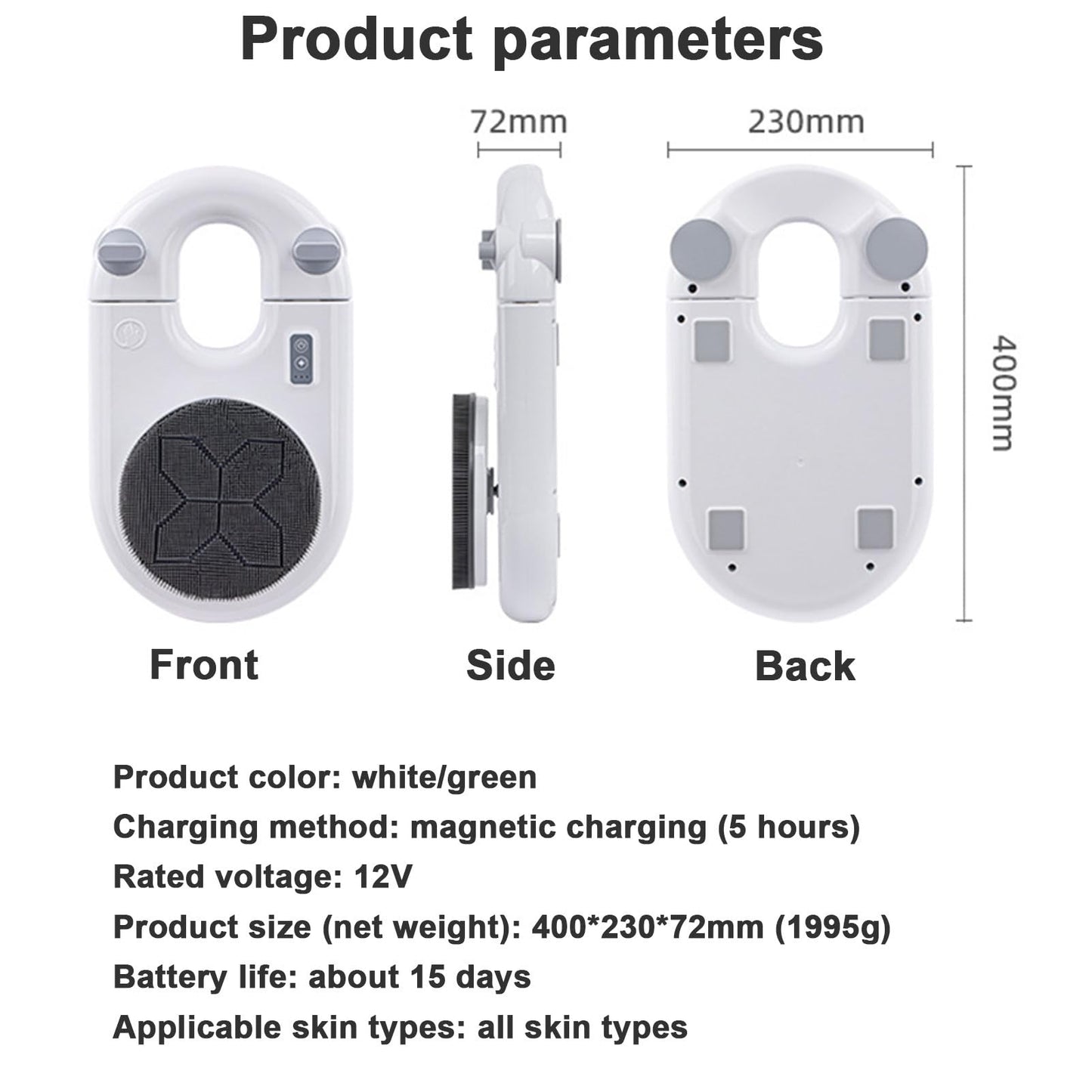 RENJJPBO Wall Mounted Electric Back Scrubber, Shower Back Scrubber 360° Automatic Rota-Tion, 2-Speed Adjustment, Electric Back Exfoliating Bath Wash Beauty and Personal Care RENJJPBO