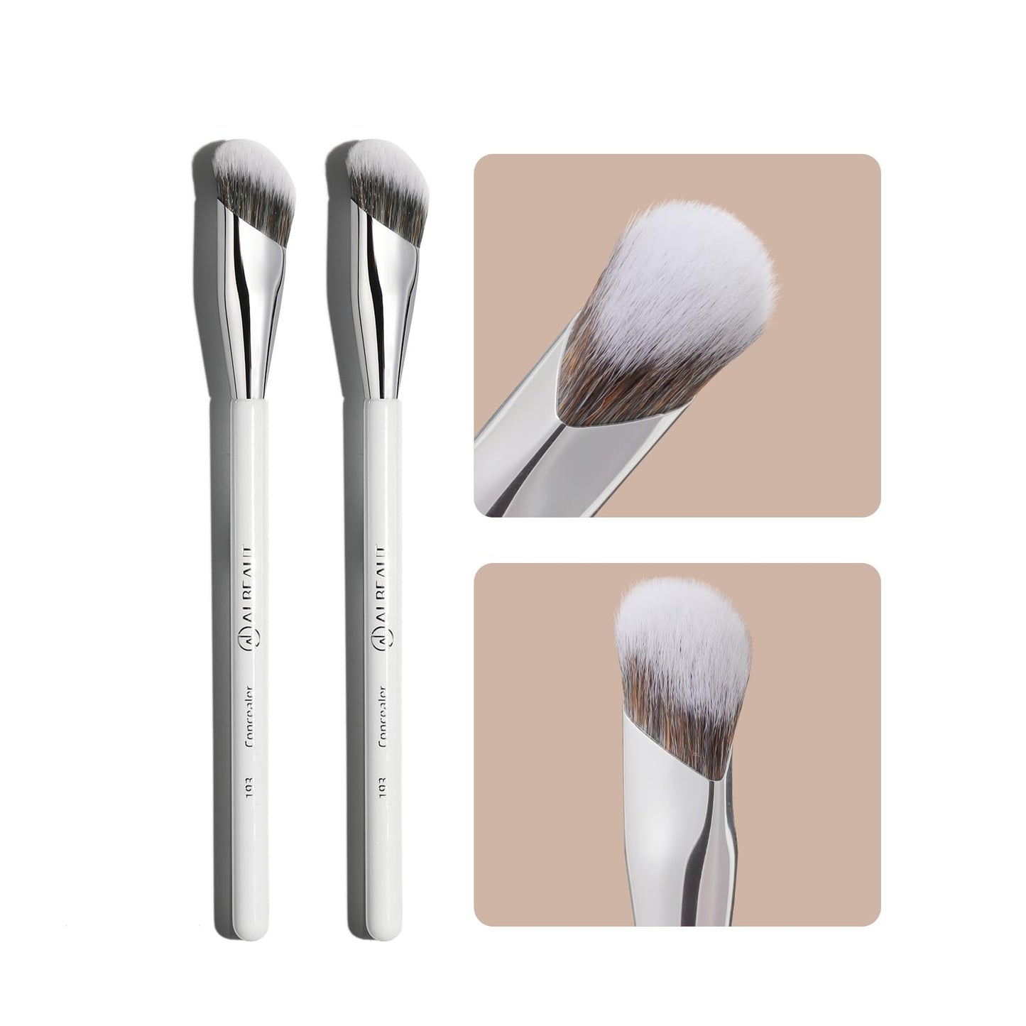 Albeaut Concealer Makeup Brushes 2 PCS Angled Brushes for Liquid, Cream, Stick Concealer Foundation Nose Contour Eyeshadow Blending(193-2pcs) Beauty and Personal Care ALBEAUT