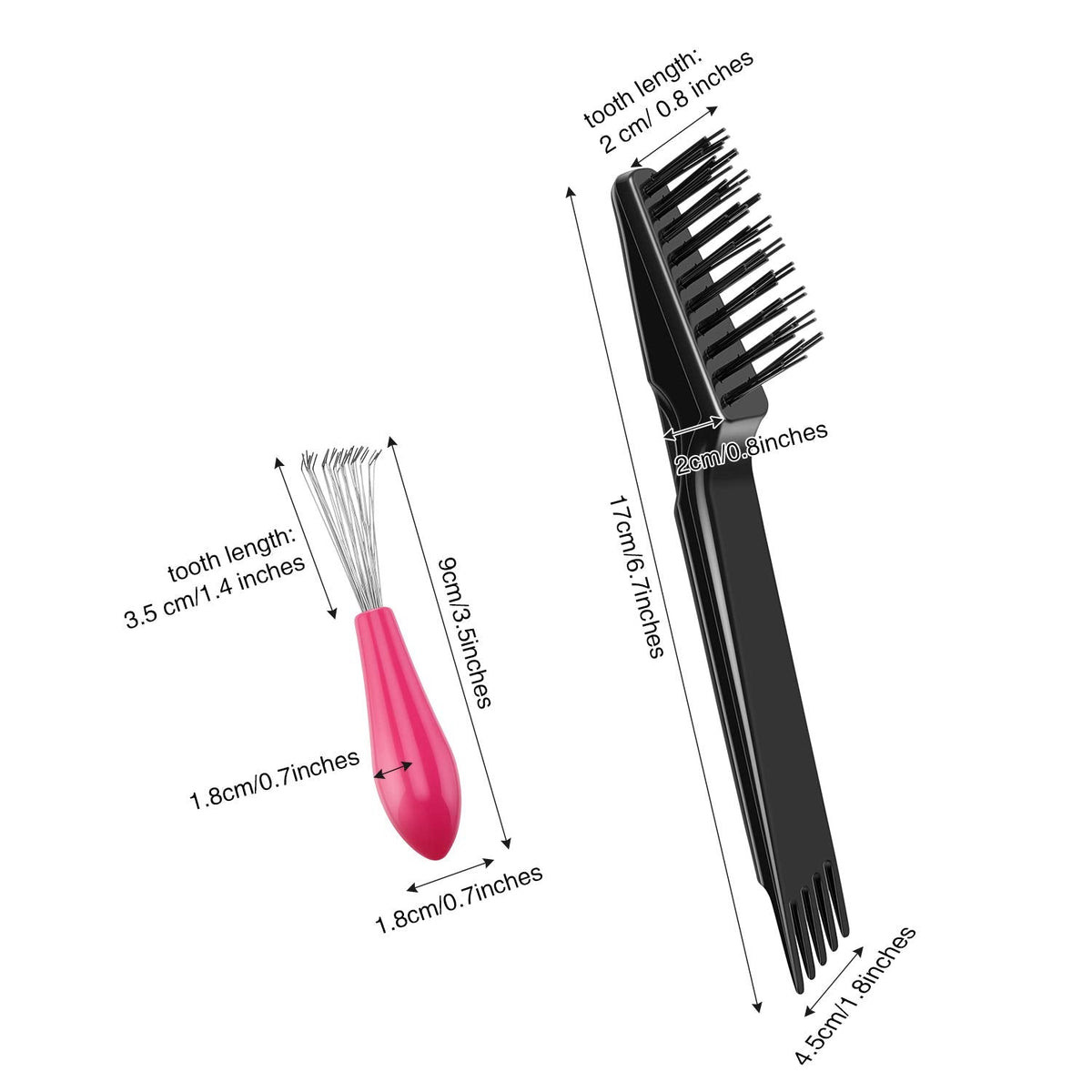 Boao 2 Pieces Hair Brush Cleaning Tool Comb Set Mini Hair Brush Dirt Remover with Metal Wire Rake for Removing Hair Dust Home and Salon Use(Pink Beauty & Personal Care Boao
