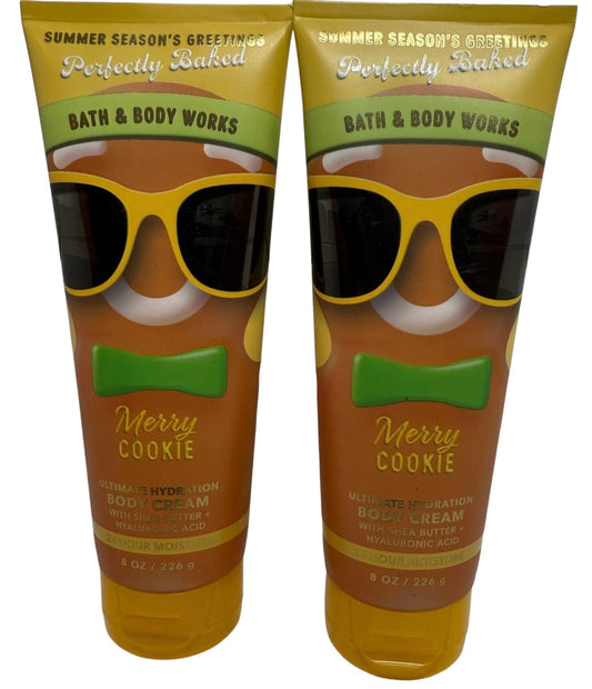 Bath & Body Works Merry Cookie Body Cream 8 Ounces Pack of 2