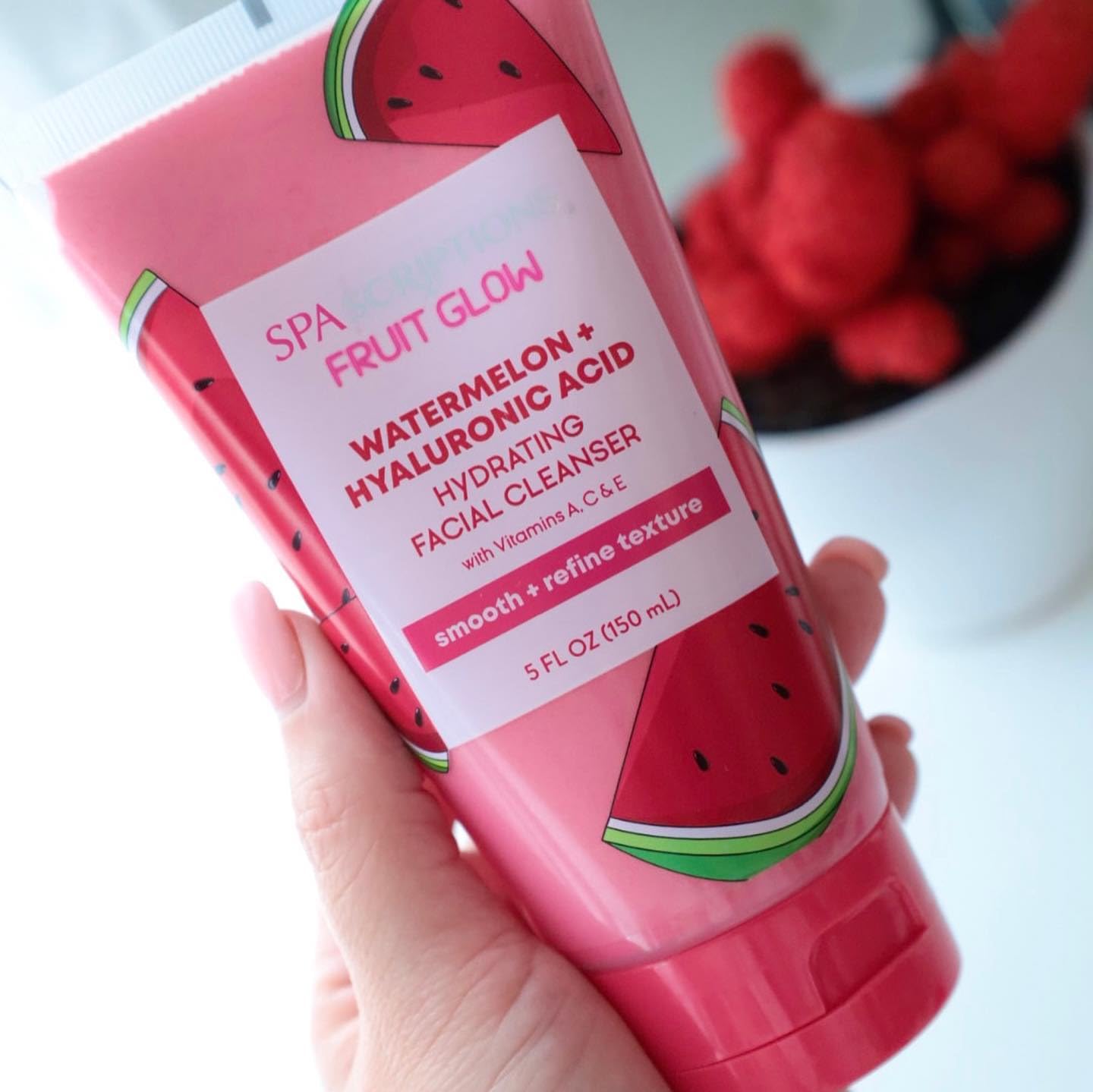 SpaScriptions Fruit Glow Watermelon + Hyaluronic Acid Hydrating Facial Cleanser 5 Oz Beauty & Personal Care SpaScriptions