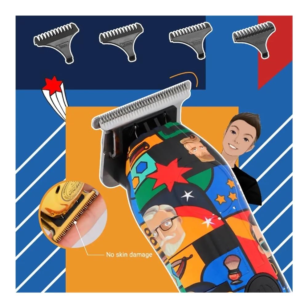 EWKYLSEM Razors Fully Graffitied Electric Trimmer Two-Piece Set, Rechargeable Cordless Hair Clippers, Men's graffitied Razor, Graffitied Beauty and Personal Care EWKYLSEM