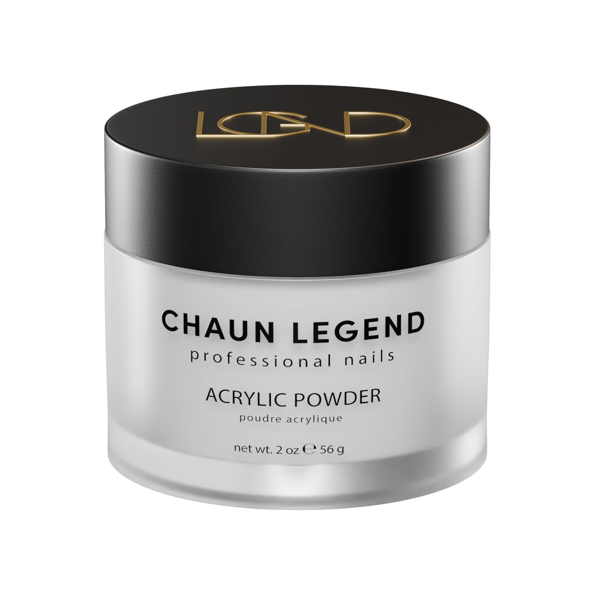 Chaun Legend Acrylic Powder, 2 Oz Long Lasting Salon Quality, Bubble Free, Self Leveling Professional Manicures, Fake Nails, Carving & Extensions