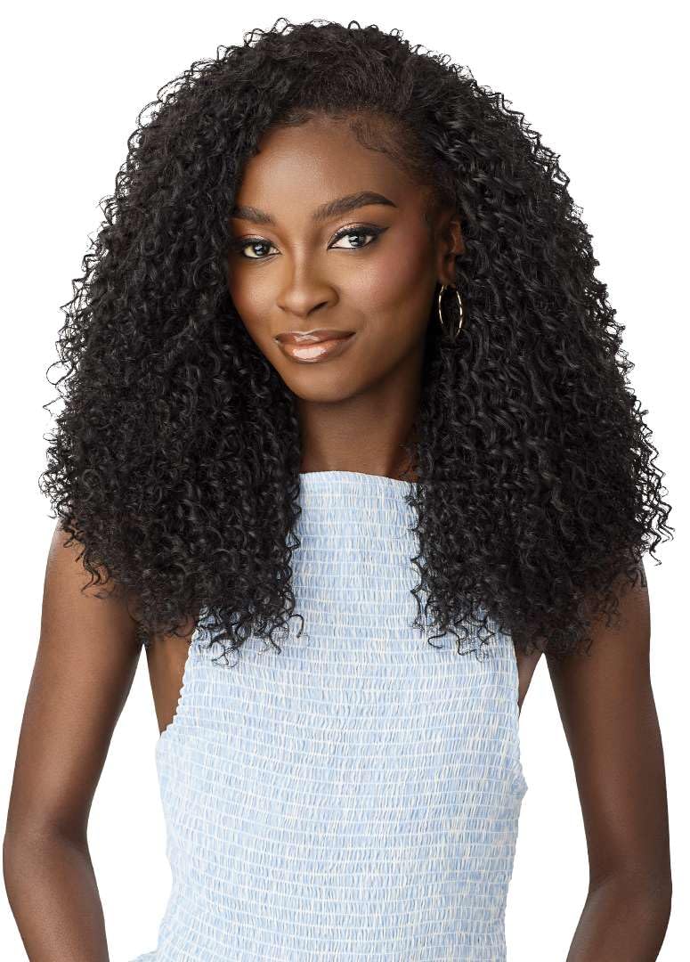 Outre Quick Weave Synthetic Half Wig - 3C Whirly Curls (JET BLACK 1)