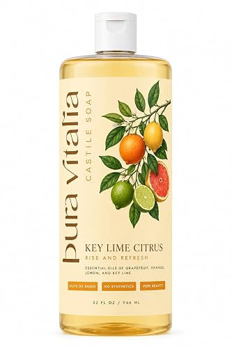 Pura Vitalia Key Lime Citrus Castile Soap Body Wash | With Organic Aloe & 4 Mediterranean Citrus Oils | No SLS, Parabens or Synthetic Fragrance | Beauty & Personal Care Pura Vitalia
