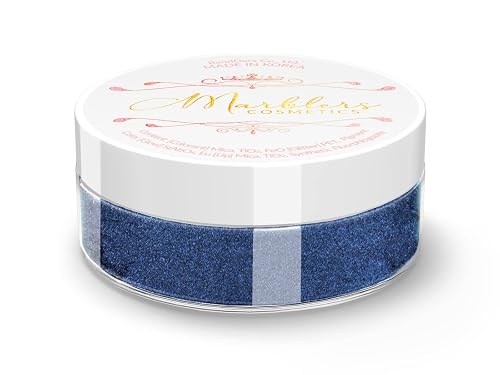 MARBLERS Fine Natural Mica Powder [Fine Navy] 0.11oz (3g) | Highly Pigmented | Non-Toxic, Vegan, Cruelty-Free | Eyeshadow, Body Butter, Nail Polish Beauty & Personal Care MARBLERS