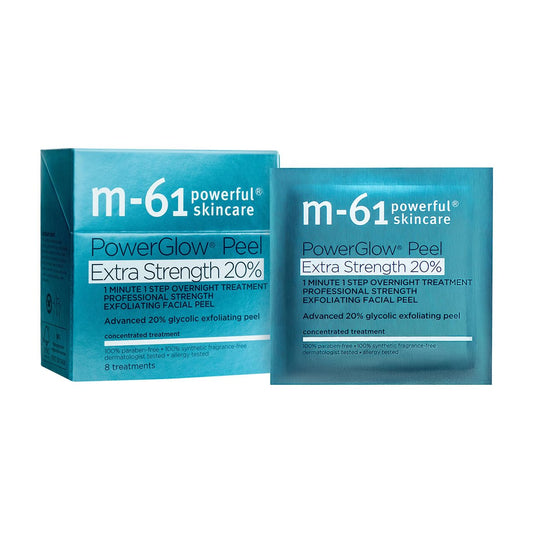 m-61 PowerGlow Peel Extra Strength 20% | Professional Strength Exfoliating Facial Peel With Advanced 20% Glycolic Acid - 8 Treatments Beauty & Personal Care m-61