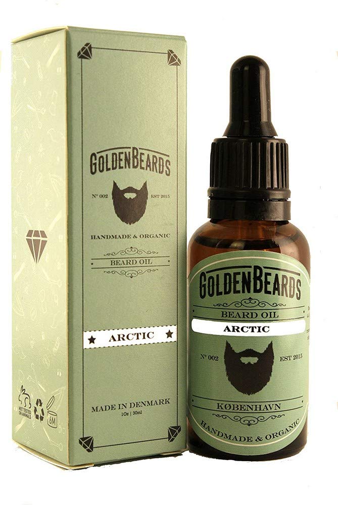Organic Beard Oil and Beard Growth - ARCTIC - 30ml *Golden Beards* - 100% Organic - Moisturise your beard and skin, 100% Vegan & Organic Oils - Stop Beauty and Personal Care Golden Beards Kobenhavn BALM GROOMING OIL
