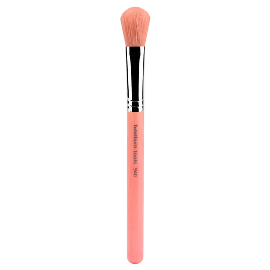 Bdellium Tools Professional Makeup Brush - Pink Bambu Series 940 Face Blending - With Soft Synthetic Fibers, For Sculpting and Precision Blending