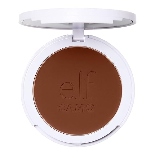 e.l.f. Camo Powder Foundation, Lightweight, Primer-Infused Buildable & Long-Lasting Medium-to-Full Coverage Foundation, Rich 610 N Beauty & Personal Care e.l.f.