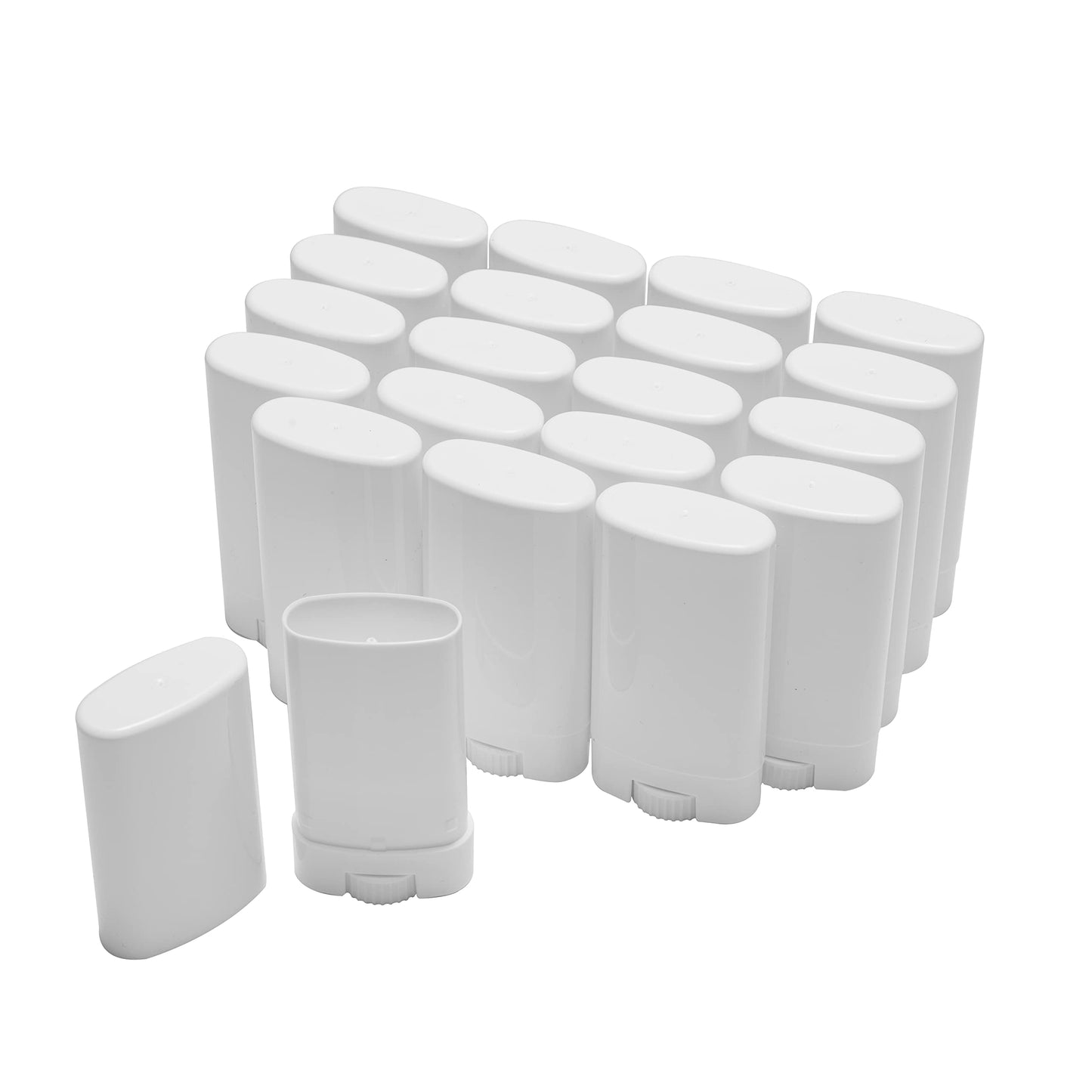 Xiboya textile Empty Oval Deodorant Lip Lipstick Balm Tubes Containers Plastic (20-Pack) (15ml, white) Beauty & Personal Care Xiboya textile